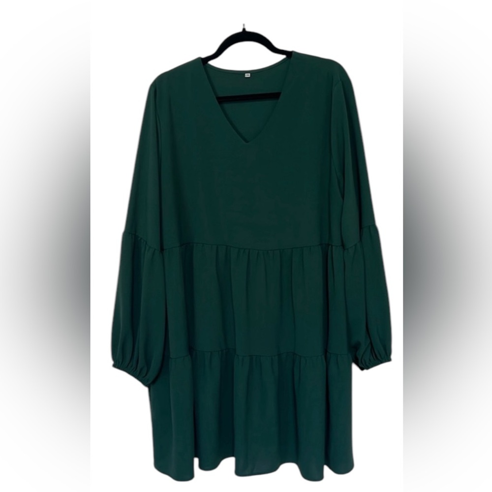 Anoretu Women long sleeve tunic dress v neck swing size XXL